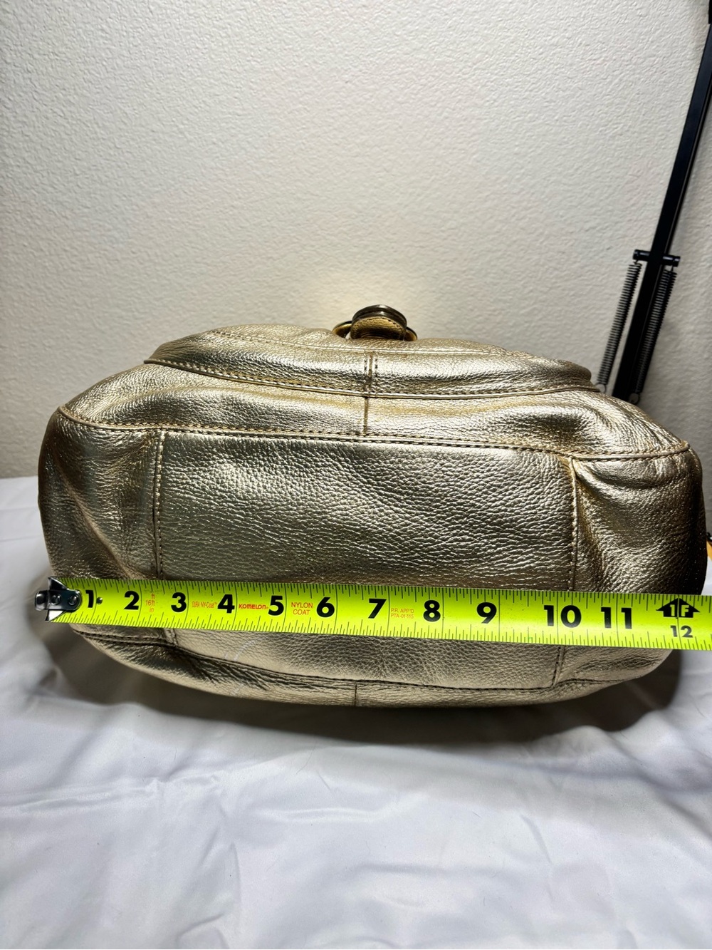Vintage Michael Kors Fulton Metallic Gold Buckle Pocket Hobo Bag - Picture 13 of 15